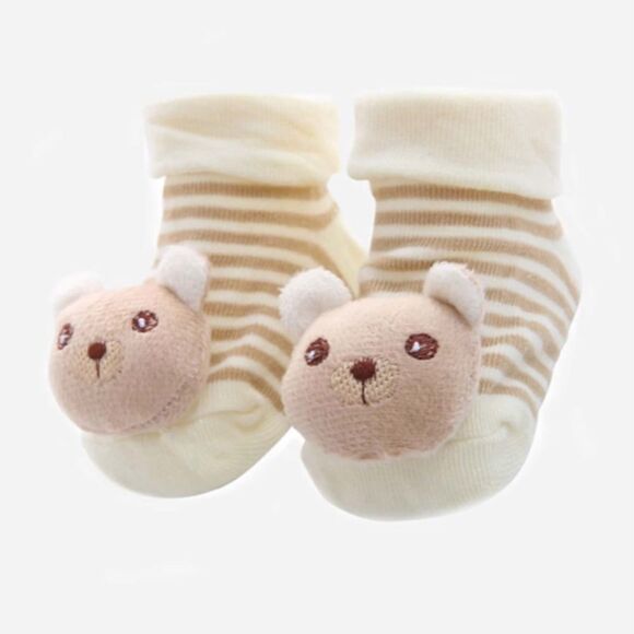 Bear Decor Baby Booties - Picture 1 of 4